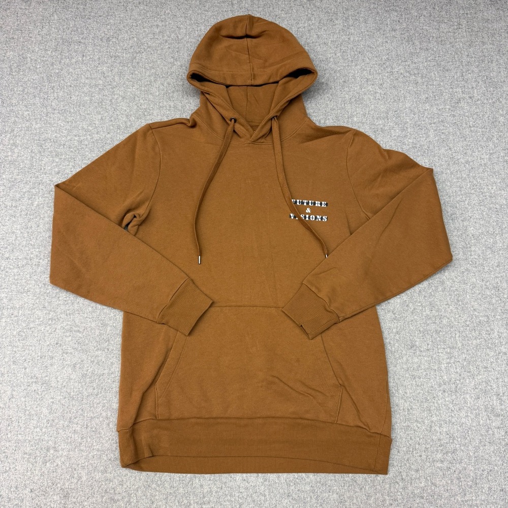 No Boundaries Hoodie Small Brown Future & Visions Graphic Fleece Sweatshirt S